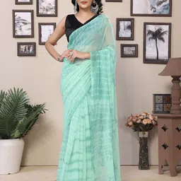 DIVASTRI Tie and Dye Poly Georgette Ready to Wear Saree-picture-17