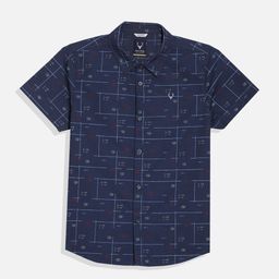 Allen Solly Junior Boys Spread Collar Typography Printed Cotton Casual Shirt-picture-22