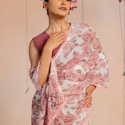 KALINI Women Floral Poly Georgette Saree-picture-23