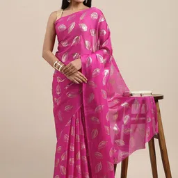 DIVASTRI Floral Printed Satin Saree-image-33