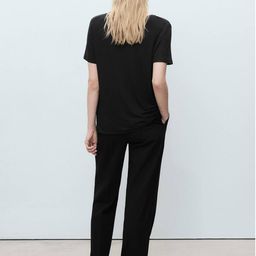 MANGO V-Neck Drop-Shoulder Sleeves T-shirt image 4