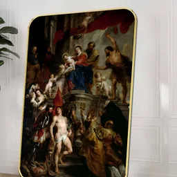 Myntra Elegant Homes Black & Maroon Saintly Renaissance Wooden Wall Art-image-55