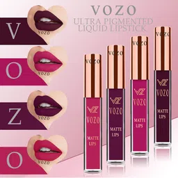VOZO Set Of 4 Matte Lips Liquid Lipstick 4 ml Each Shade 102-106-201-204-38