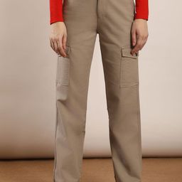 FCK-3 Women Straight Fit High-Rise Stretchable Cargo Styles Jeans-image-87