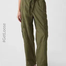 GAP Women Pure Cotton Cargos Trousers with Belt-image-51