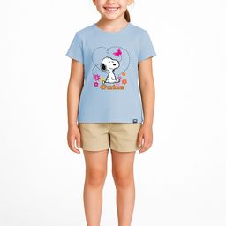 YK X Minute Mirth Girls Snoopy Printed Cotton T-shirt-picture-3