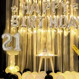 Special You 58 Pcs Grey Balloons & Banner Festive Decor-image-17