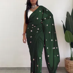 Anouk Floral Poly Georgette Saree-image-54