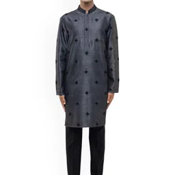 SDS By Kushal Shah Men Woven Design Embroidered Kurta with Trousers-picture-25
