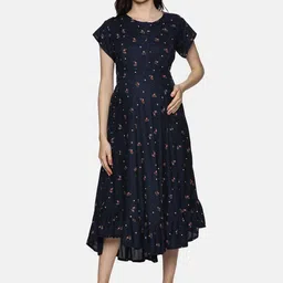 Nejo Floral Print Maternity Maternity A-Line Dress-picture-29