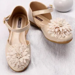 Pine Kids Belly Shoes Floral Applique - Golden-picture-43