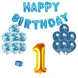 Shopperskart 1st Birthday Balloon Decor Kit Blue - Pack of 30-21