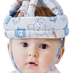 Baby Moo Cushioned Safety Helmet Animal Print - Blue-14