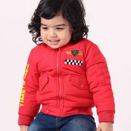 Babyhug Full Sleeves Jacket - Red-image-119