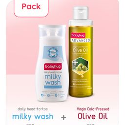 Babyhug Advanced Cold Pressed Extra Virgin olive oil 200 ml & Babyhug Daily Head To Toe Milky Wash - 200 ml-image-34