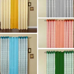 Dekor World Multicoloured Set of 3 Window Curtain image 2