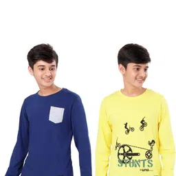 UNOseven Boys Navy Blue Tshirts-image-70