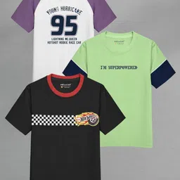 HELLCAT Boys 3 Printed Applique T-shirt-image-38