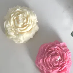atorakushon White & Pink 2 Pieces Peony Flower Vanilla Scented Candle-image-72