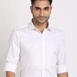 Turtle Men Classic Slim Fit Spread Collar Textured Cotton Formal Shirt-picture-17