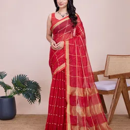 LeeliPeeri Designer Checked Zari Saree-image-15