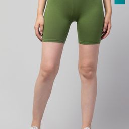 Attire Zone Pack Of 2 Women Skinny Fit Mid-Rise Cycling Sports Shorts-image-37