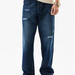 Snitch Men Snitch Blue Pure Cotton Mid-Rise Relaxed Fit Jeans-image-88