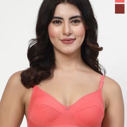LILY Pack Of 2 Solid Full Coverage Non Padded Non Wired Regular Everyday Bra manoop-17