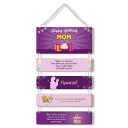 Regalo Casila Purple & Yellow PrintedMommy Quote WoodenWallHanging-image-9