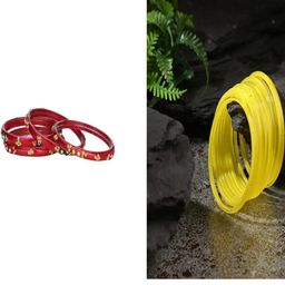 Somil Elegant Combo Glass Bangle Set | Handmade Traditional Chudi For Women | Perfect For Daily & Occasion Use, Combo Of 2 Set, Red, Yellow-image-89