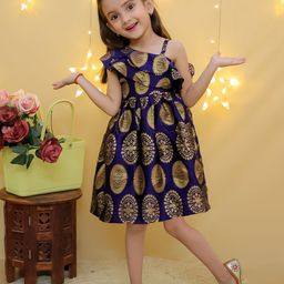 BownBee Girls Ethnic Motifs Printed Fit & Flare Dress-picture-10