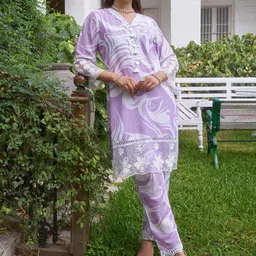 Sangria Printed Pure Cotton Tunic With Trouser Co-Ords-image-37