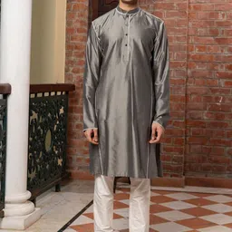 PATR Men Solid Kurta with Pyjama-12