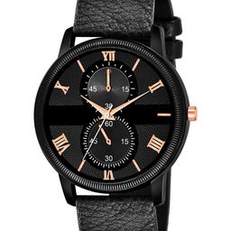 Gopal Shopcart Dial & Leather Textured Straps Analogue Watch Csamon_09_black Men-image-86