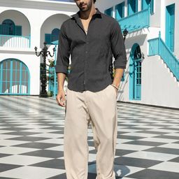 Campus Sutra Men Comfort Opaque Striped Casual Shirt-picture-4
