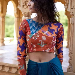 AMROOD Printed Blouse With Skirt-picture-33