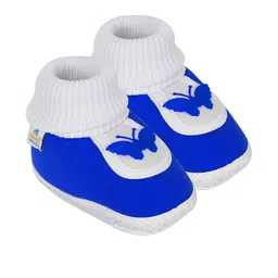 Neska Moda 0 To 6 Months Butterfly Newborn Soft Skin-Friendly Cotton Baby Booties (Toe to Heel Length - 10 cm, Blue)-29
