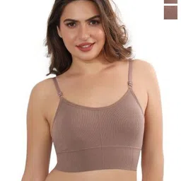 CALBONE Women Pack of 2 Solid Full Coverage Non-Wired Lightly Padded Everyday Bra-12