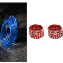 1ST TIME Set Of 20 Blue Alloy Artificial Stones & Beads Bangles-picture-17