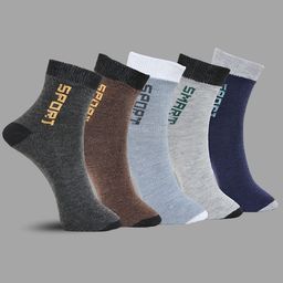 MJE Pack Of 5 Printed Mid Rise Ankle Length Socks-picture-16
