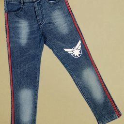 ME N MY Kids Regular Fit Mid-Rise Light Fade Printed Jeans-image-93
