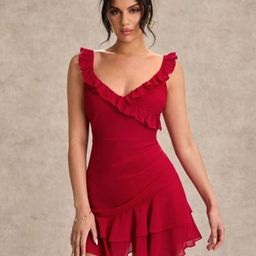 Fragancia Women Ruffled Sweetheart Neck Fit & Flare Mini Dress-image-68
