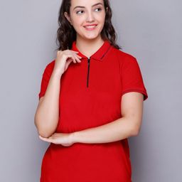 ELPIDA Solid Polo Collar Short Sleeves Regular Fit T-Shirt-image-50