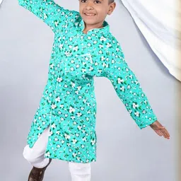 Tura Turi Printed Mandarin Collar Sherwani Set-picture-35
