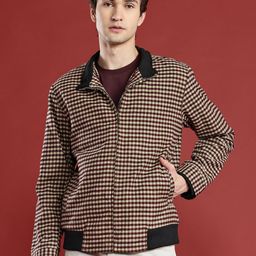 Leather Retail Men Checked Woollen Lightweight Tailored Jacket-picture-29
