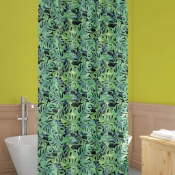 ArtzFolio Green & Blue Tropical Printed Waterproof Shower Curtain-image-6
