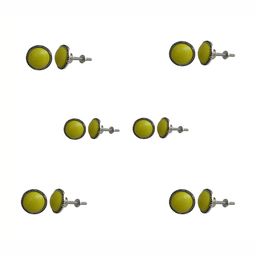 Indianshelf 6Pcs Yellow Textured Glass& Metal Knobs-14