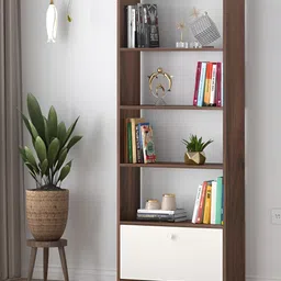 bluewud Molse Brown 4 Tier Bookshelf Cabinet Organizer-37