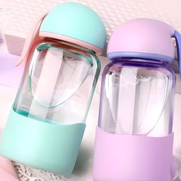 WELOUR Blue & Purple 2 Pieces Glass Water Bottle-image-38