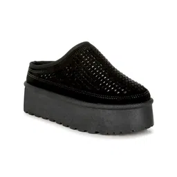 London Rag Women Embroidered Platform Classic Slip-On Mule Sneakers-32